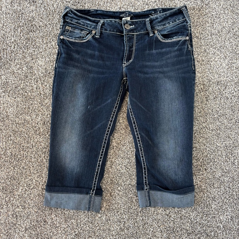Women's Dark Blue Jean Capri